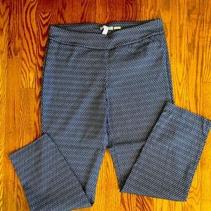 Dana Buchman Navy Trousers With White Design, Like New, Size Large